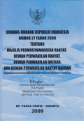 Undang-Undang Republik Indonesia Nomor 27 Tahun 2009 Tentang MPR ,DPR,DPD dan DPRD